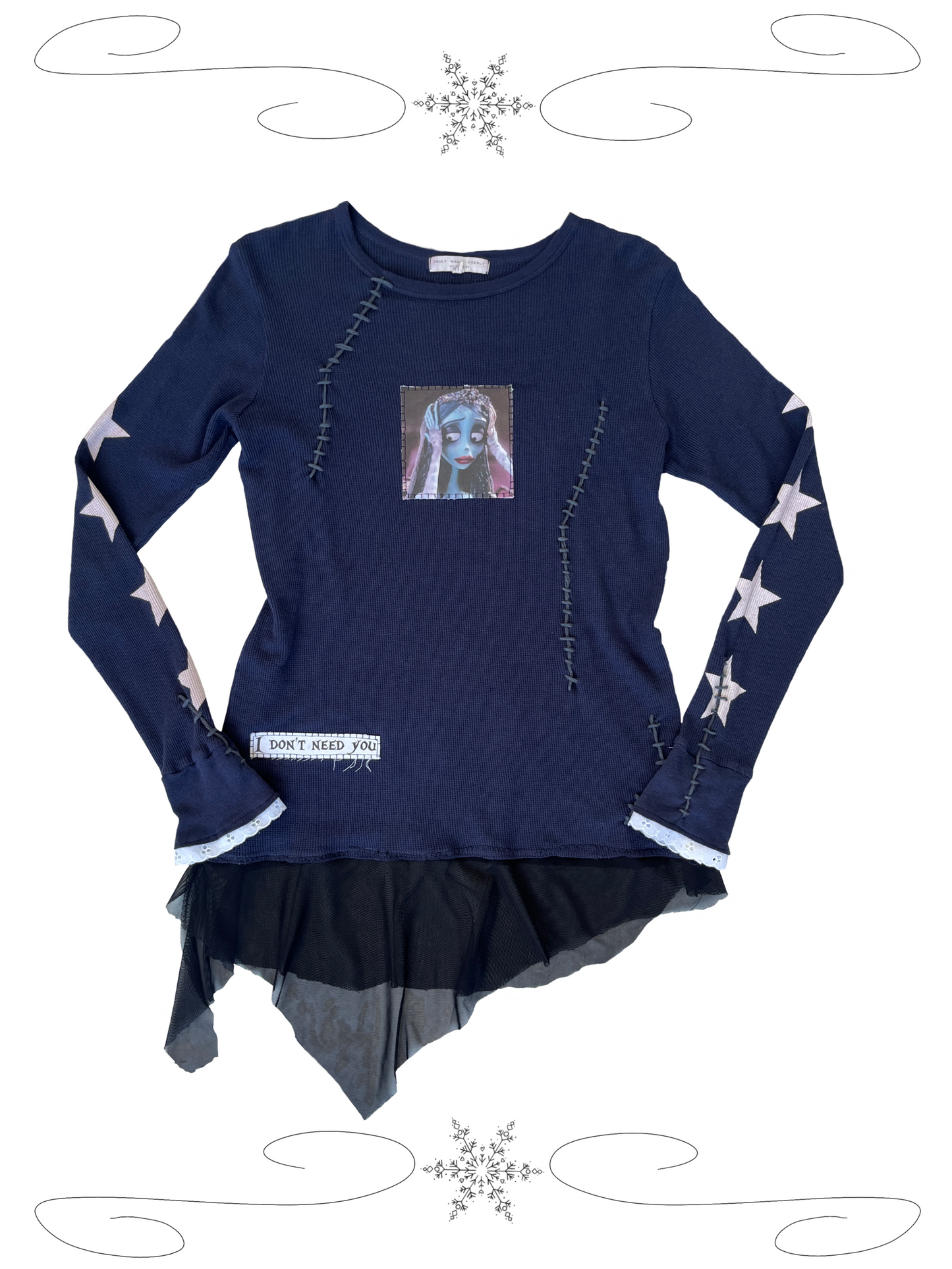 stitched corpse heart shirt